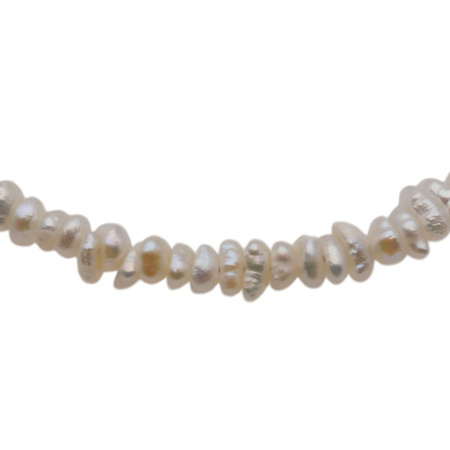 Bransoletka - Perły białe i srebro złocone