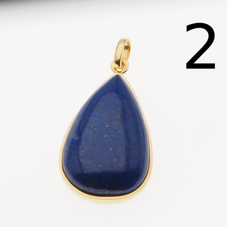 Zawieszka - srebro złocone i Lapis Lazuli w kształcie łzy