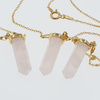 Naszyjnik - Kwarc Różowy mały sopel w okuciu na łańcuszku
