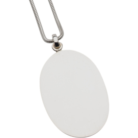 Naszyjnik - Zawieszka z larimarem owalnym na łańcuszku