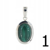 Zawieszka z owalnym malachitem w srebrze