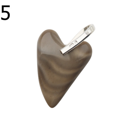 Zawieszka serce - Krzemień Pasiasty i srebro