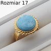 Pierścionek regulowany - okrągły Larimar w srebrze złoconym