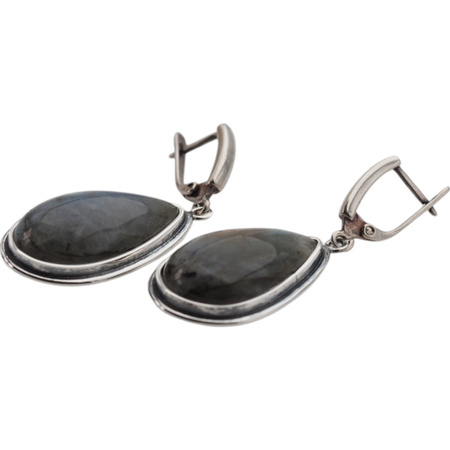 Kolczyki z Labradorytem w srebrze oksydowanym