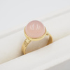 Pierścionek regulowany z Agatem różowym w srebrze złoconym