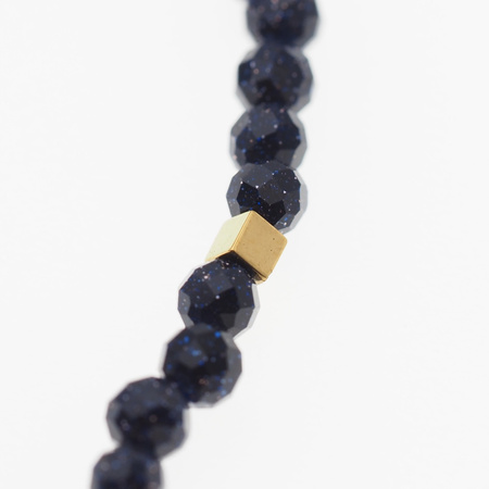 Naszyjnik - Noc Kairu, hematyt i srebro złocone