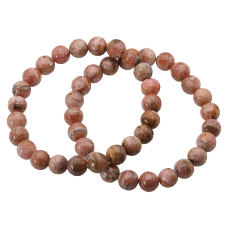 Bransoletka - Rodochrozyt kulki 8mm