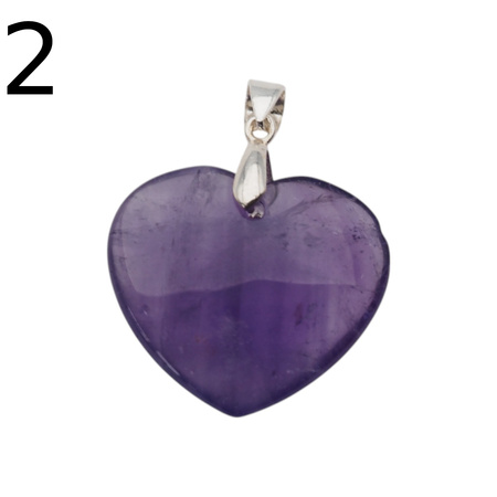 Zawieszka - Ametyst serce w srebrze
