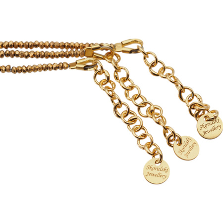 Bransoletka urodzeniowa listopad - cytryn, hematyt i srebro złocone