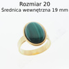 Pierścionek regulowany z owalnym Malachitem 16x12 w młotkowanym srebrze złoconym