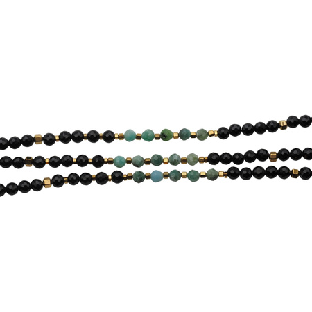 Naszyjnik mix - Turmalin, Szmaragd i srebro złocone