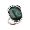 Pierścionek regulowany z owalnym Malachitem w srebrze oksydowanym