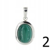 Zawieszka z owalnym malachitem w srebrze