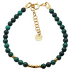 Bransoletka - malachit kulki i srebro złocone