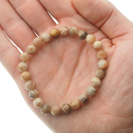 Bransoletka 19 cm - fasetowany Kamień Słoneczny kulki 8mm