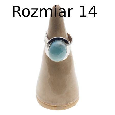 Pierścionek regulowany z owalnym Larimarem w srebrze rodowanym