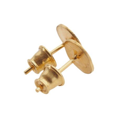 Kolczyki sztyfty z młotkowanego srebra złoconego