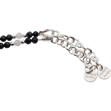 Bransoletka mix - Apatyt, Turmalin, cytryn, kwarc różowy i srebro