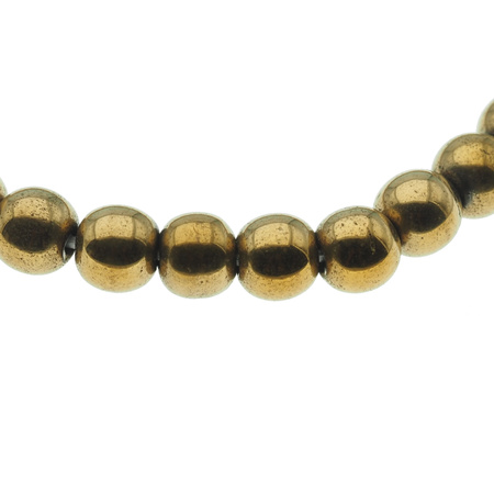Bransoletka na gumce - Hematyt złoty kulki 8 mm