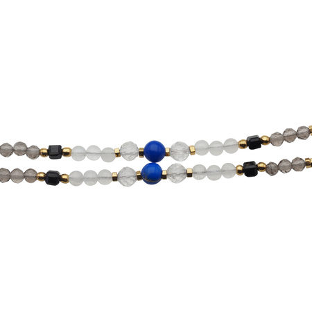 Bransoletka znak zodiaku Koziorożec - mix kamieni i srebro złocone