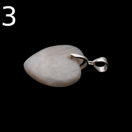 Zawieszka - Kamień Księżycowy serce w srebrze