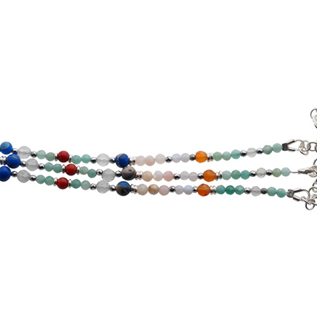 Bransoletka znak zodiaku rak - mix kamieni i srebro