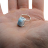 Pierścionek - prostokątny Larimar w srebrze (rozmiar 13)