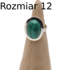 Pierścionek regulowany z owalnym Malachitem w srebrze.