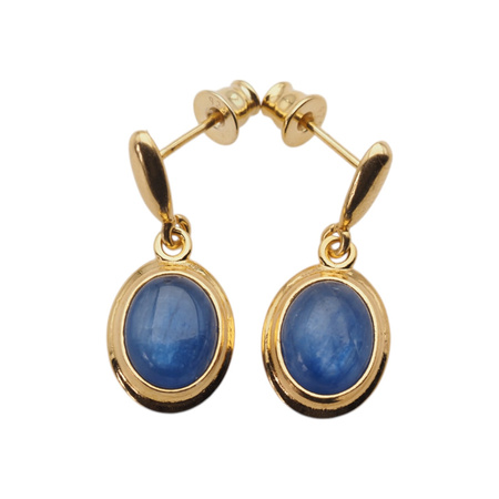 Kolczyki wiszące sztyfty - kyanit i srebro złocone