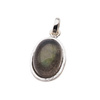 Zawieszka - Labradoryt owalny i młotkowane srebro