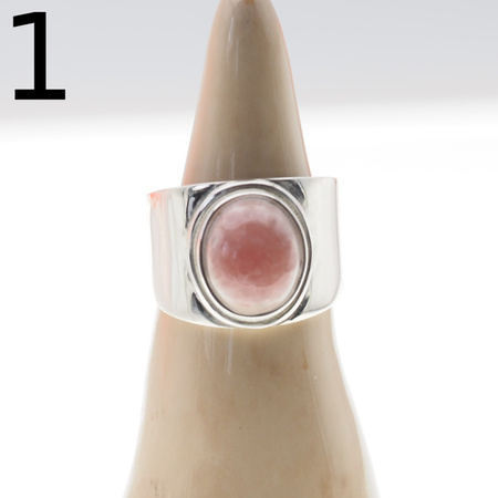 Pierścionek sygnet- Rodochrozyt owalny i srebro (różne kamienie do wyboru)