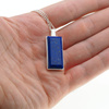 Naszyjnik srebrny z Lapisem Lazuli w kształcie prostokąta