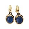Kolczyki wiszące sztyfty - kyanit i srebro złocone