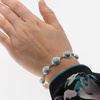 Bransoletka regulowana - Larimar koło w srebrze