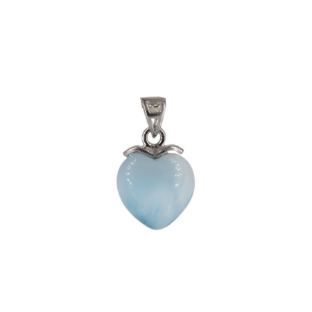 Zawieszka - larimar serce w srebrze rodowanym