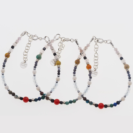 Bransoletka znak zodiaku waga - mix kamieni i srebro