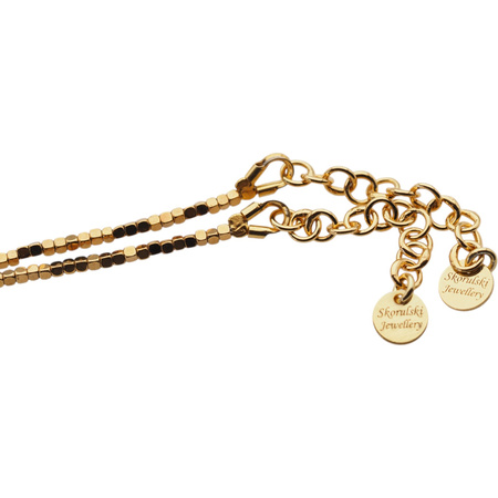 Bransoletka - Muszla kwiatek, Hematyt złoty i srebro złocone