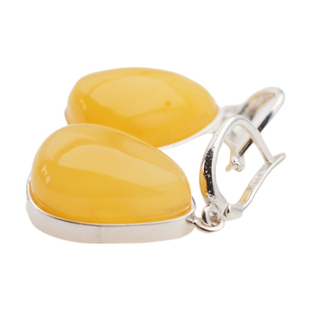 Kolczyki - mleczny Bursztyn i srebro