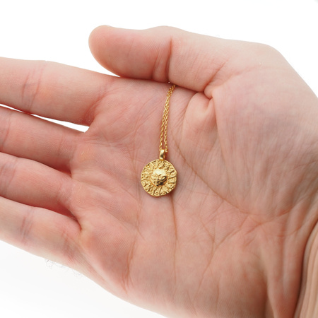 Naszyjnik na łańcuszku - słońce i srebro złocone