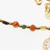 Naszyjnik mix - Malachit, Granat brązowy, Hematyt i srebro złocone