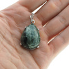 Naszyjnik - Serafinit (Klinochlor) łza i srebro - zawieszka na łańcuszku