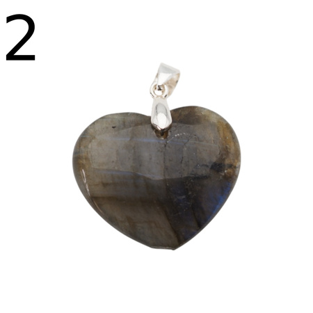Zawieszka - Labradoryt serce w srebrze