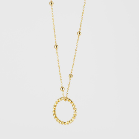 Naszyjnik z wisiorkiem w kształcie kółka -  srebro złocone