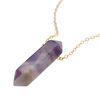 Naszyjnik - Ametyst sopel na łańcuszku srebrnym złoconym