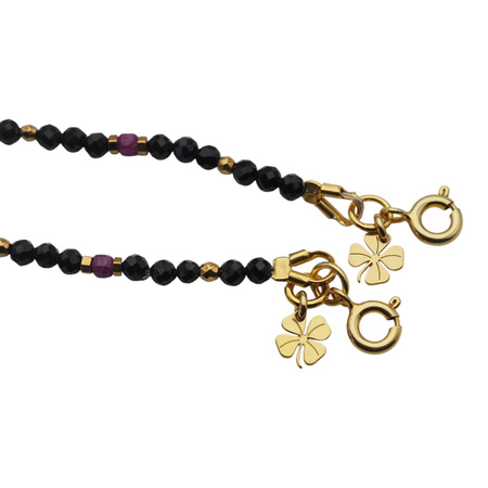 Bransoletka znak zodiaku baran - mix kamieni i srebro złocone