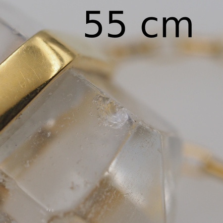 Naszyjnik - Kryształem Górskim sopel w okuciu na łańcuszku złoconym