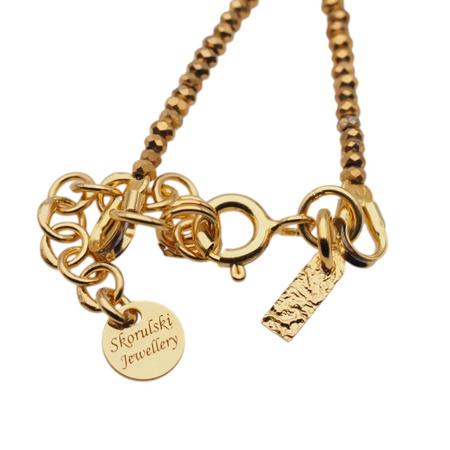 Bransoletka urodzeniowa luty - ametyst, złoty hematyt i srebro złocone