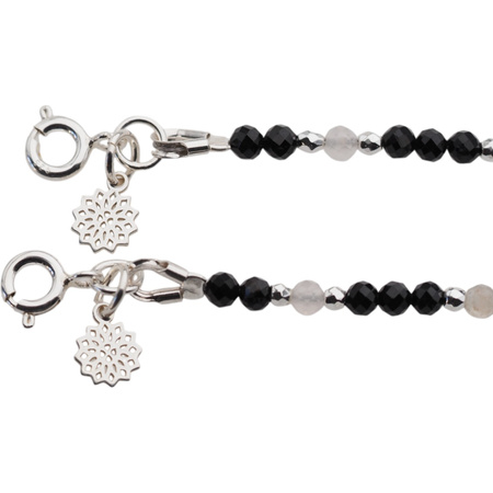 Bransoletka mix - Apatyt, Turmalin, cytryn, kwarc różowy i srebro