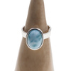 Pierścionek regulowany - owalny Larimar 13x9 mm w srebrze