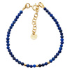 Bransoletka - Lapis Lazuli fasetowane kulki i srebro złocone